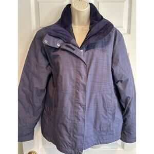 LL Bean Primaloft 3 in 1 System Jacket Hood Blue Ski Rain snowboard coat Size M